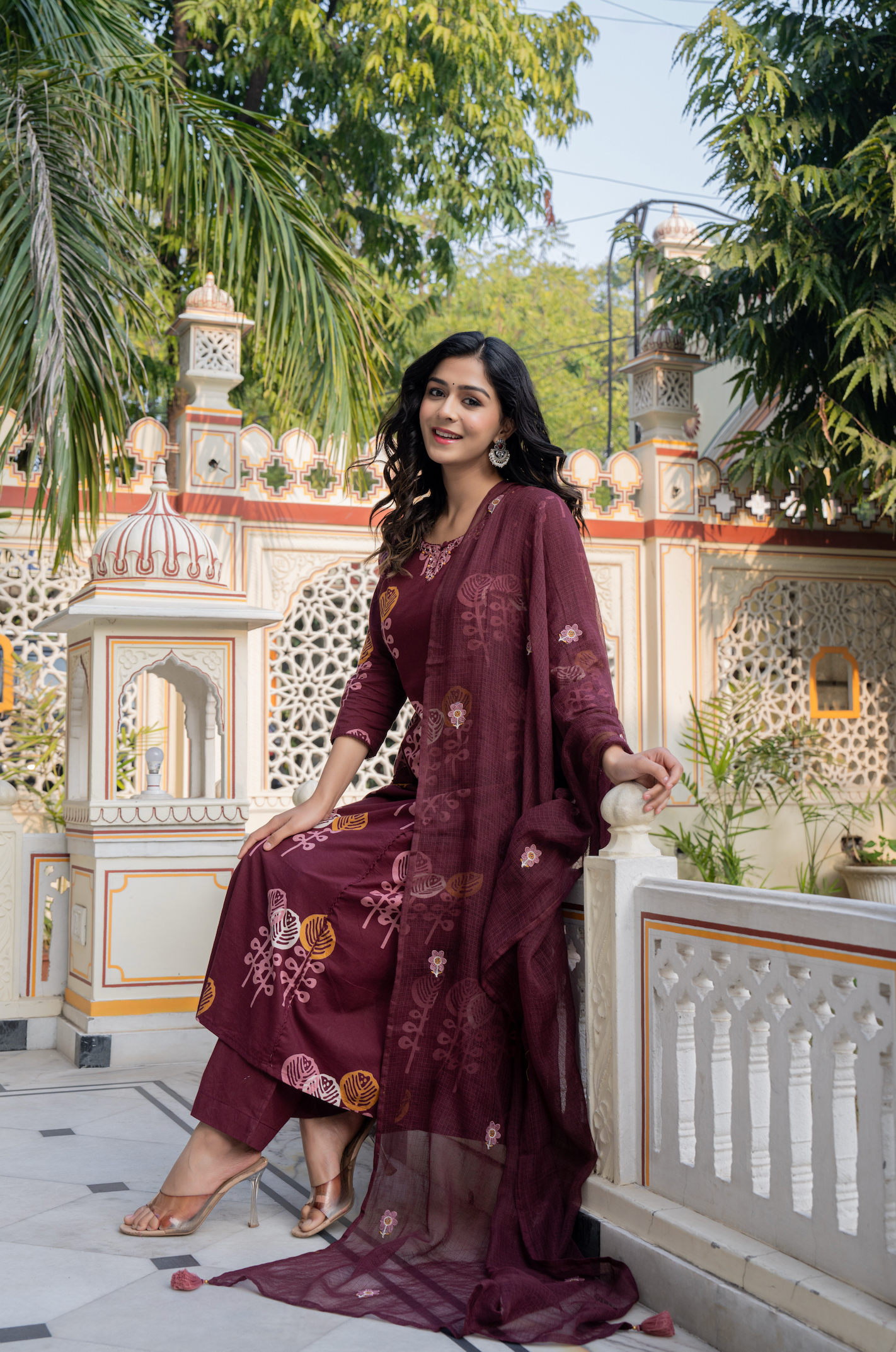 Bronze Elegance Cotton Suit Set