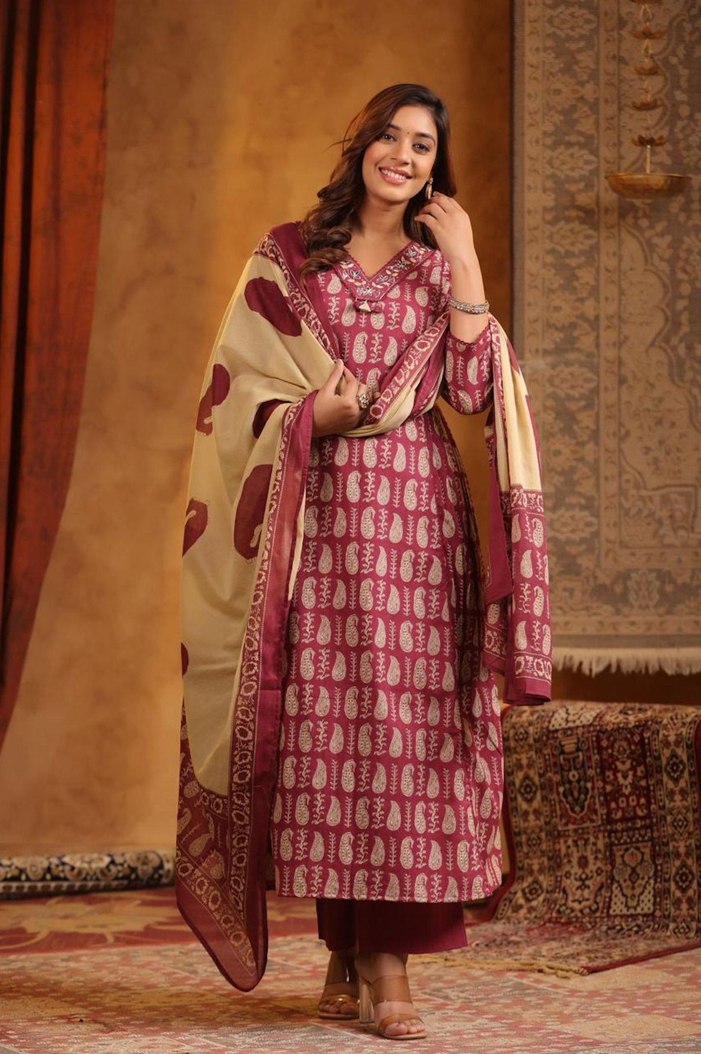 Purple Reverie Cotton Suit Set