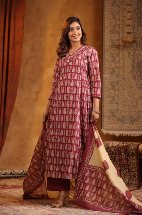 Purple Reverie Cotton Suit Set