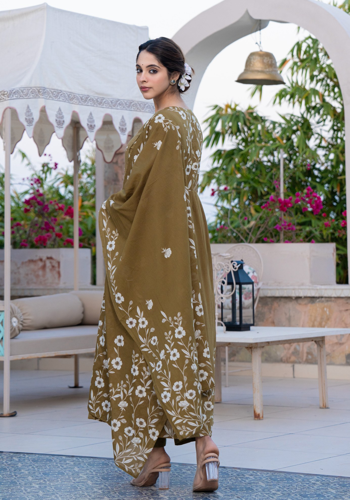 Moss Elegance Cotton Suit Set