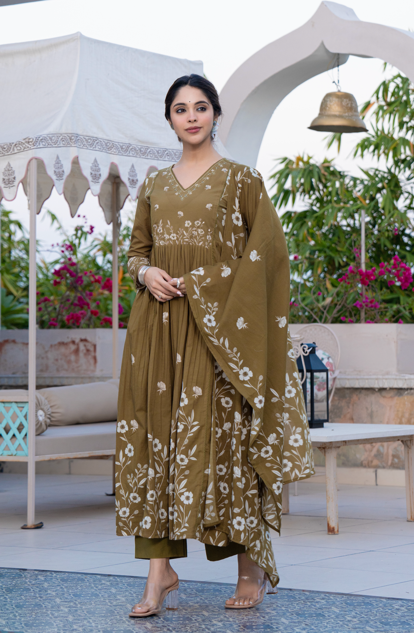 Moss Elegance Cotton Suit Set