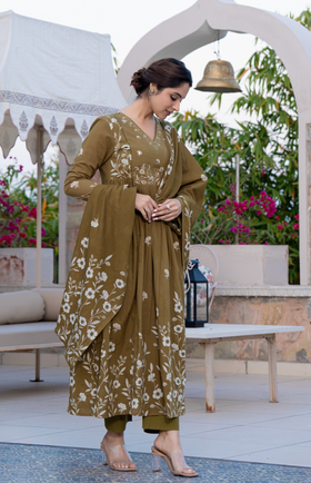 Moss Elegance Cotton Suit Set