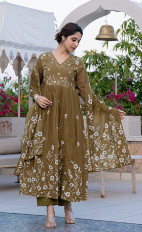 Moss Elegance Cotton Suit Set