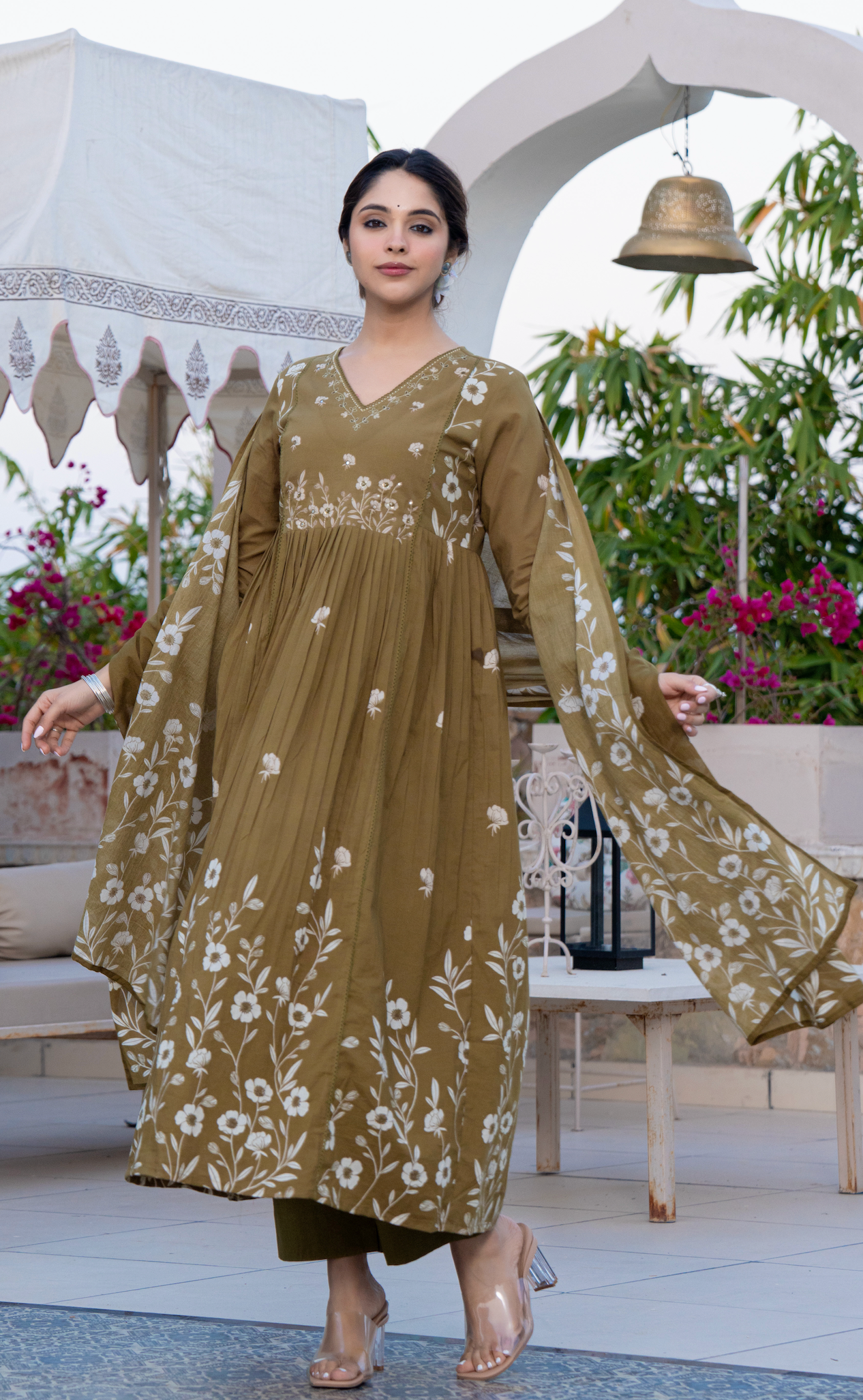 Moss Elegance Cotton Suit Set