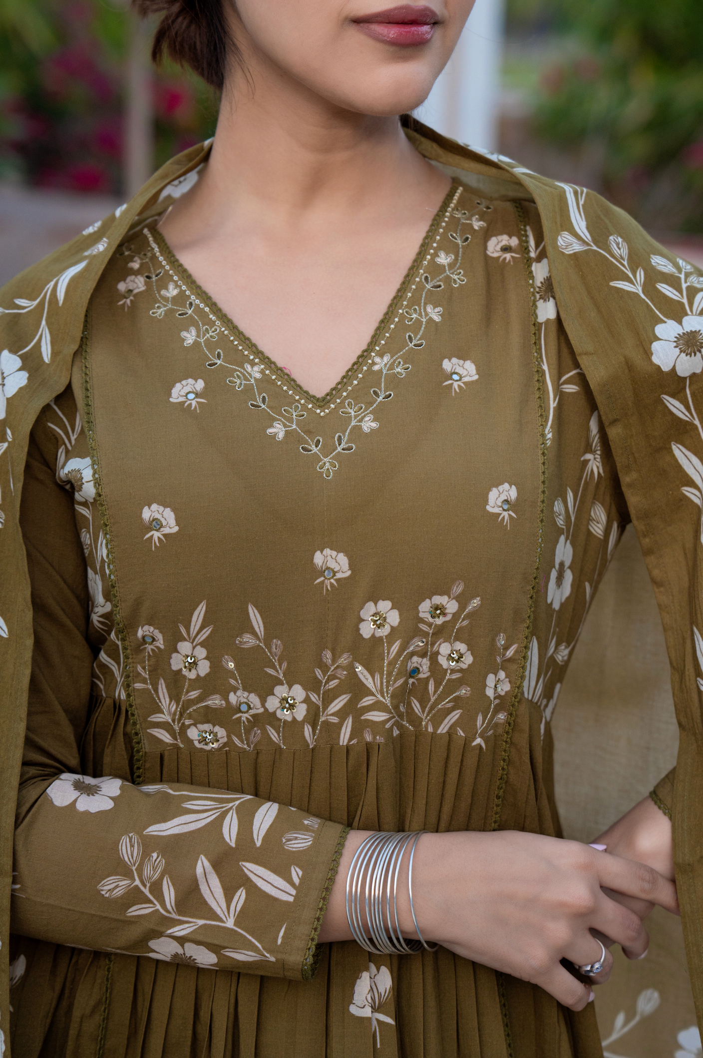 Moss Elegance Cotton Suit Set