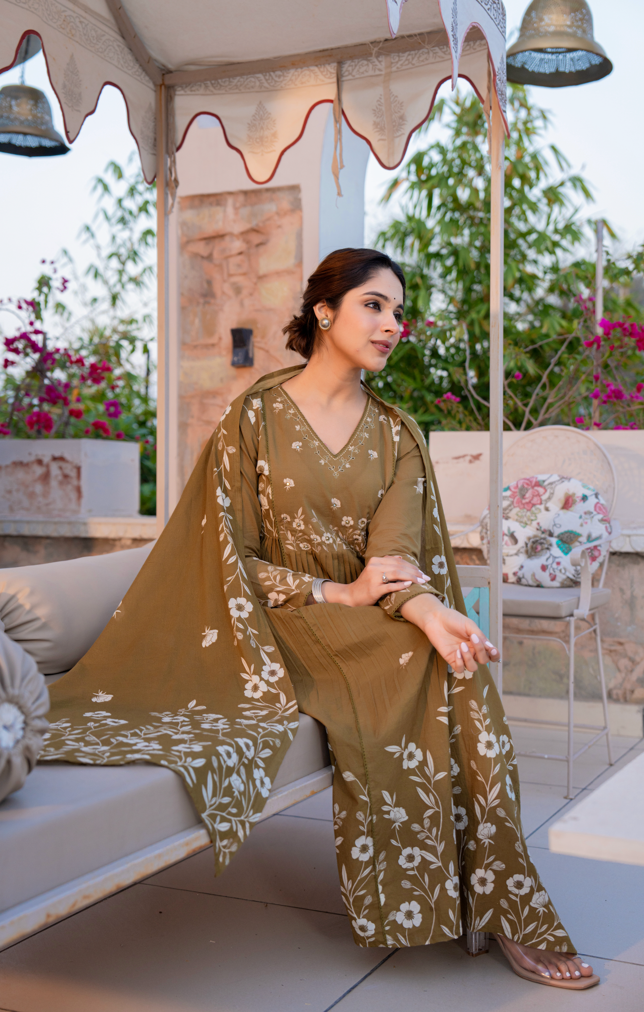 Moss Elegance Cotton Suit Set