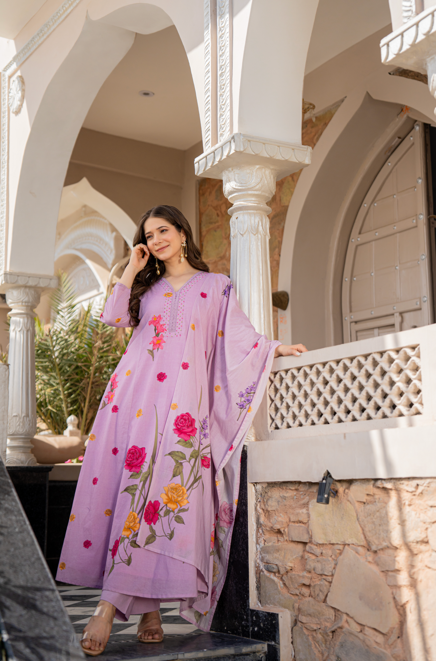 Coastal Lilac Cotton Suit Set