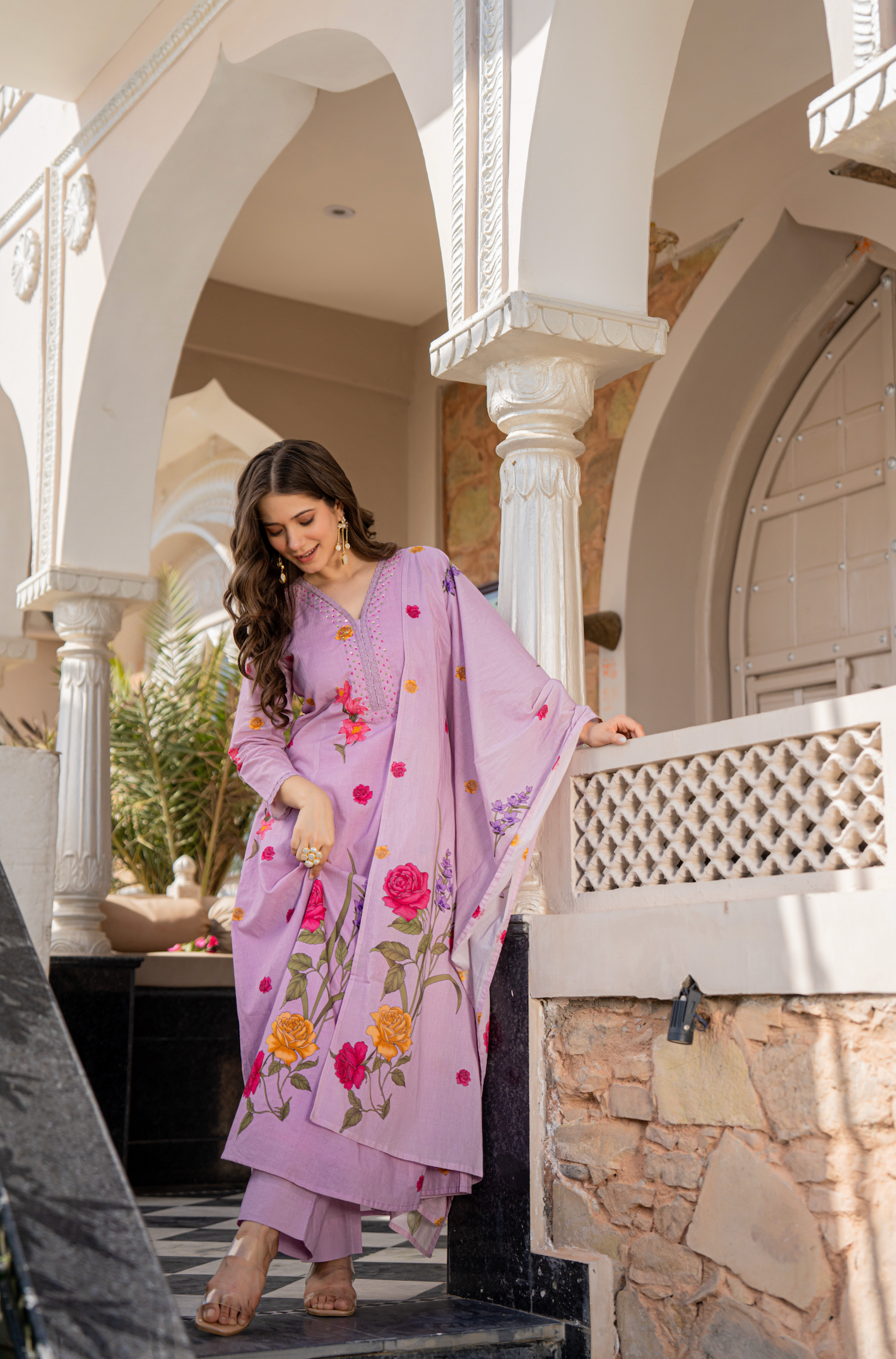 Coastal Lilac Cotton Suit Set