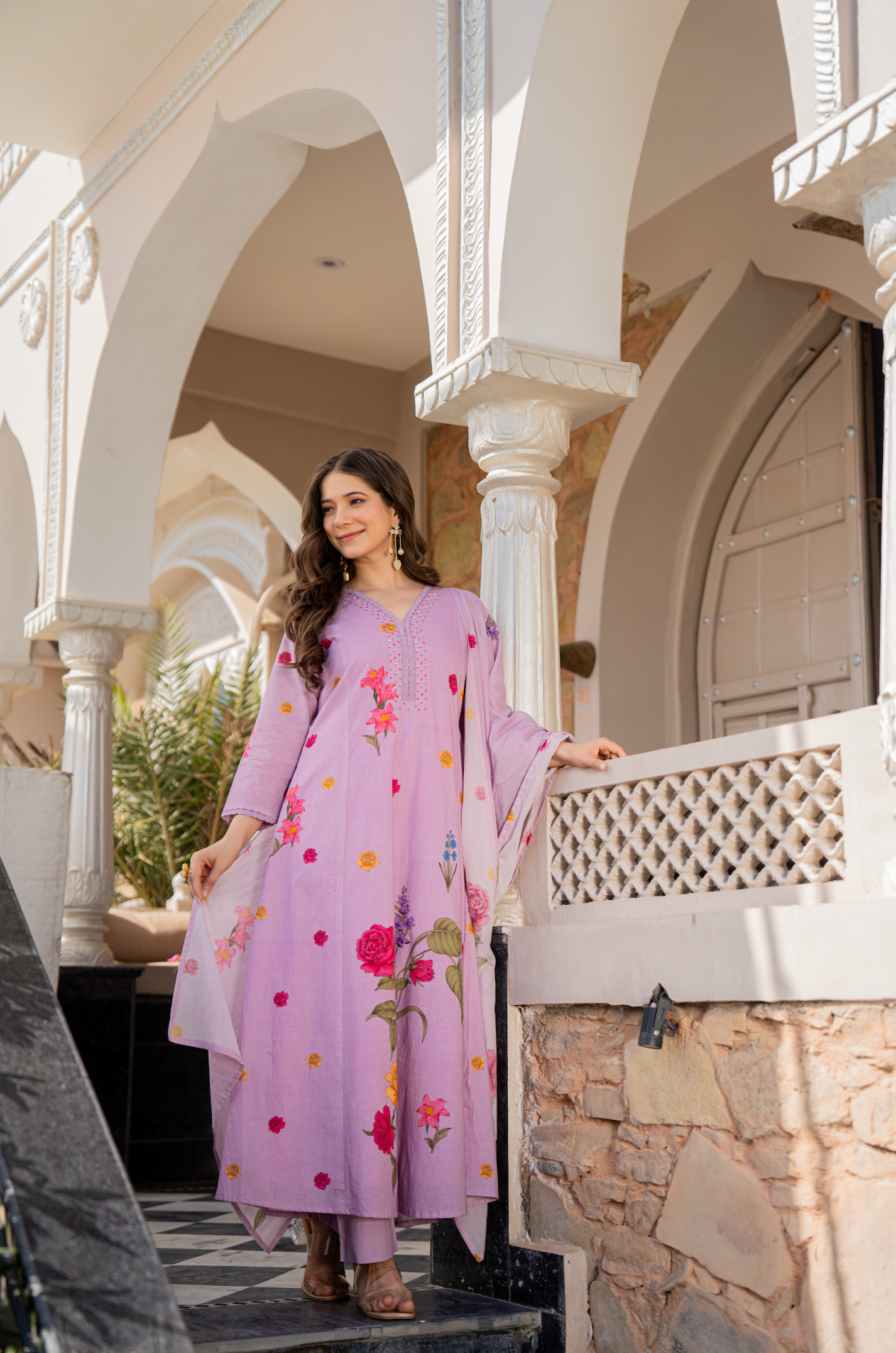 Coastal Lilac Cotton Suit Set