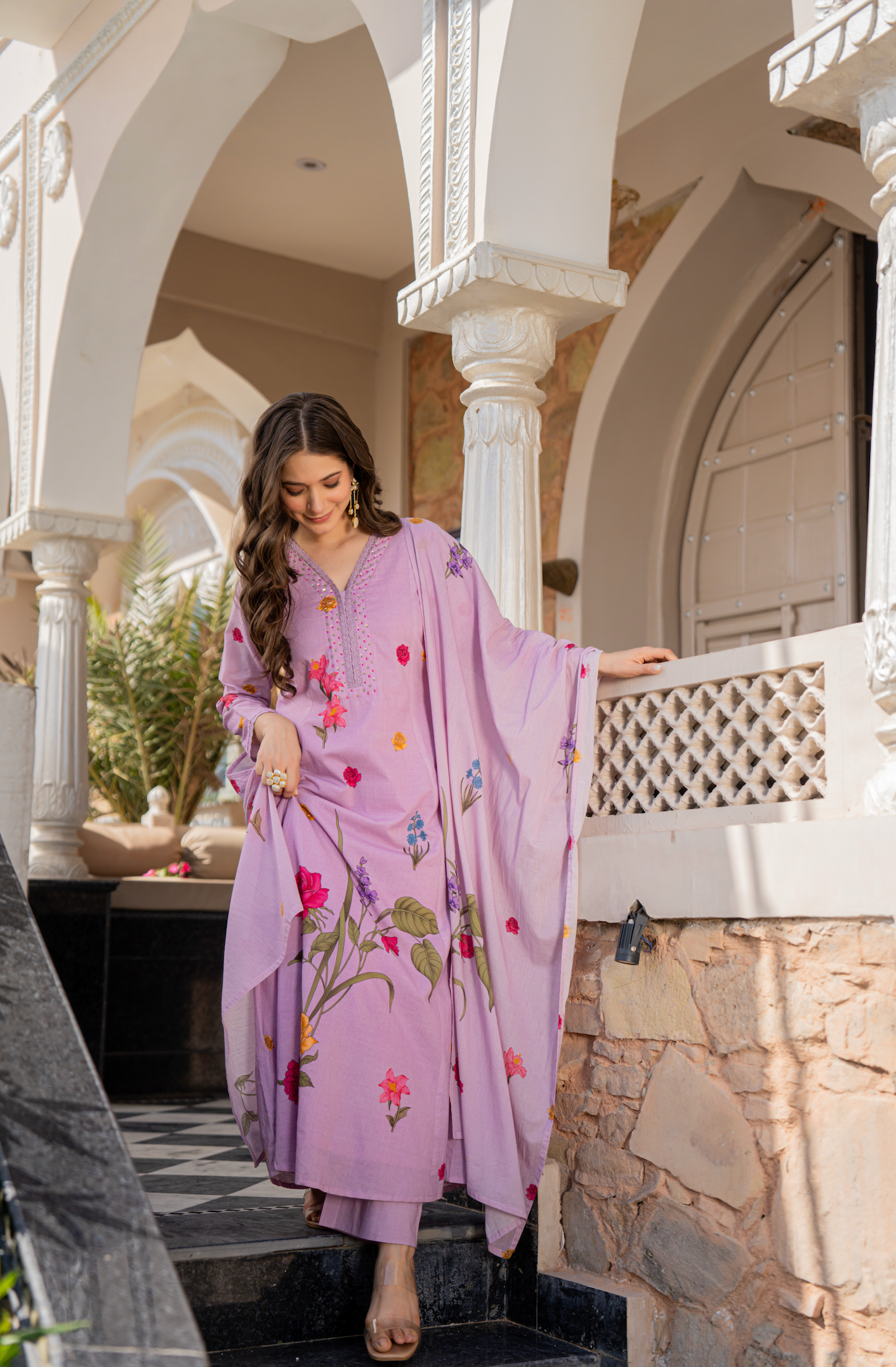 Coastal Lilac Cotton Suit Set