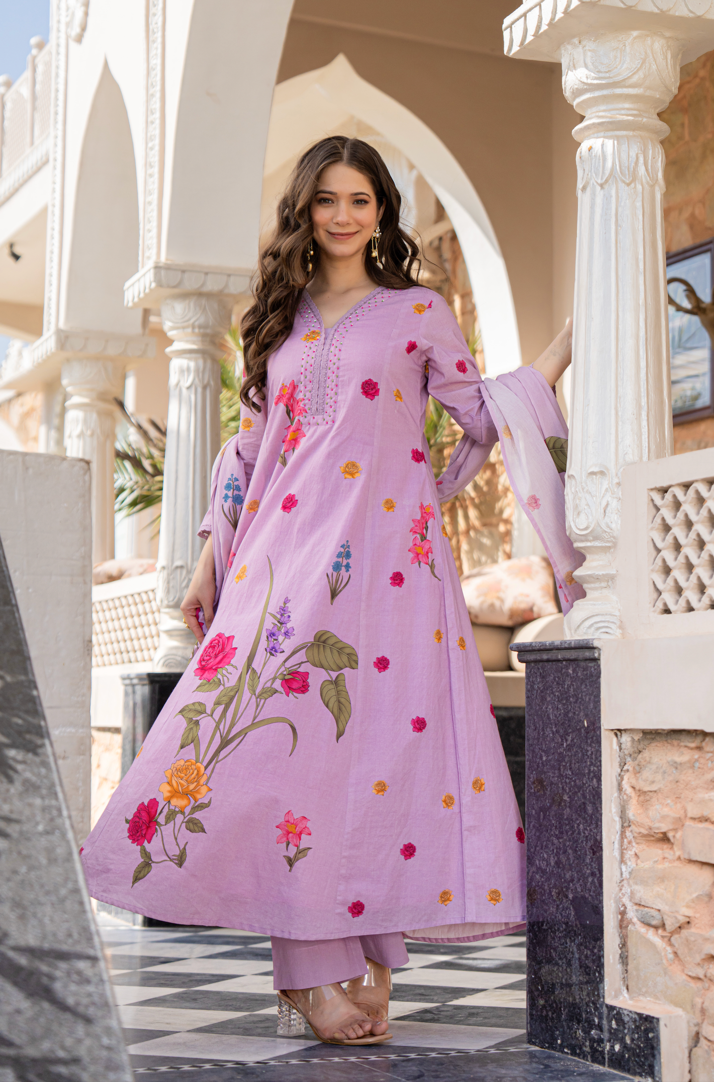 Coastal Lilac Cotton Suit Set