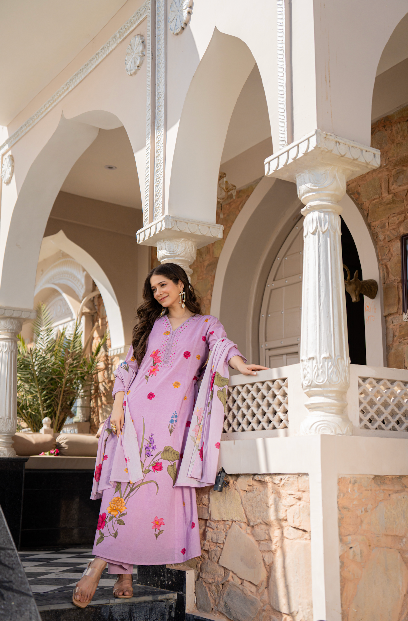Coastal Lilac Cotton Suit Set
