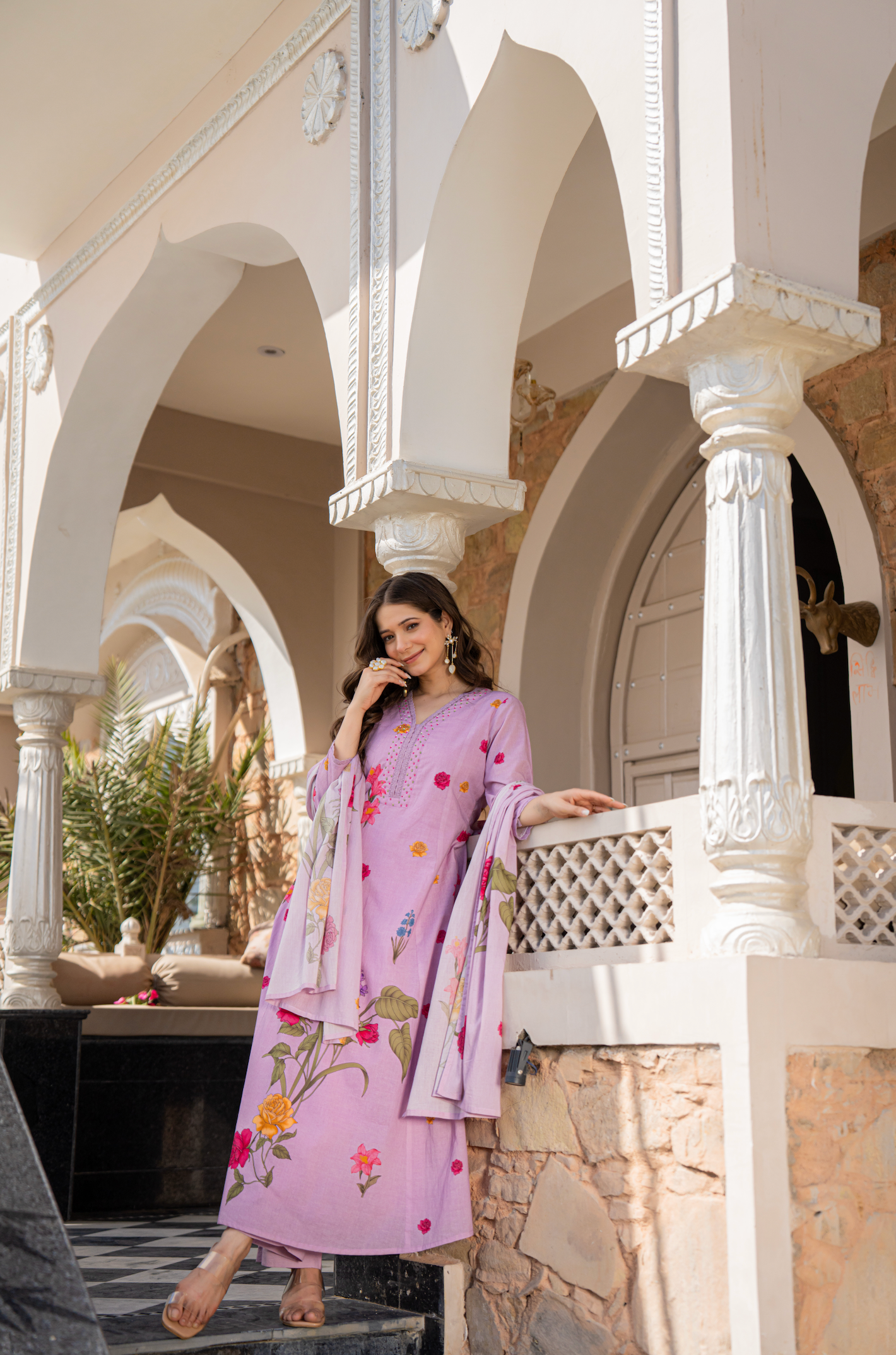 Coastal Lilac Cotton Suit Set