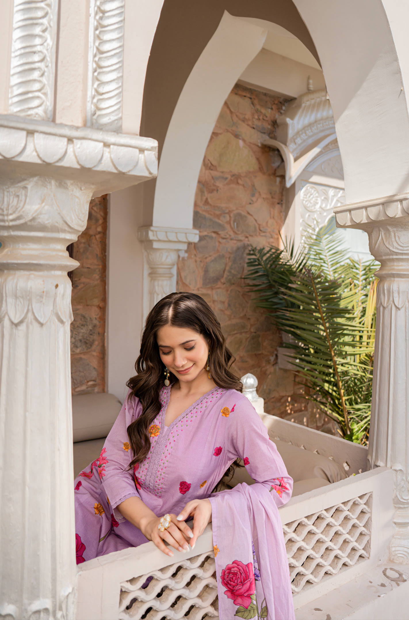 Coastal Lilac Cotton Suit Set