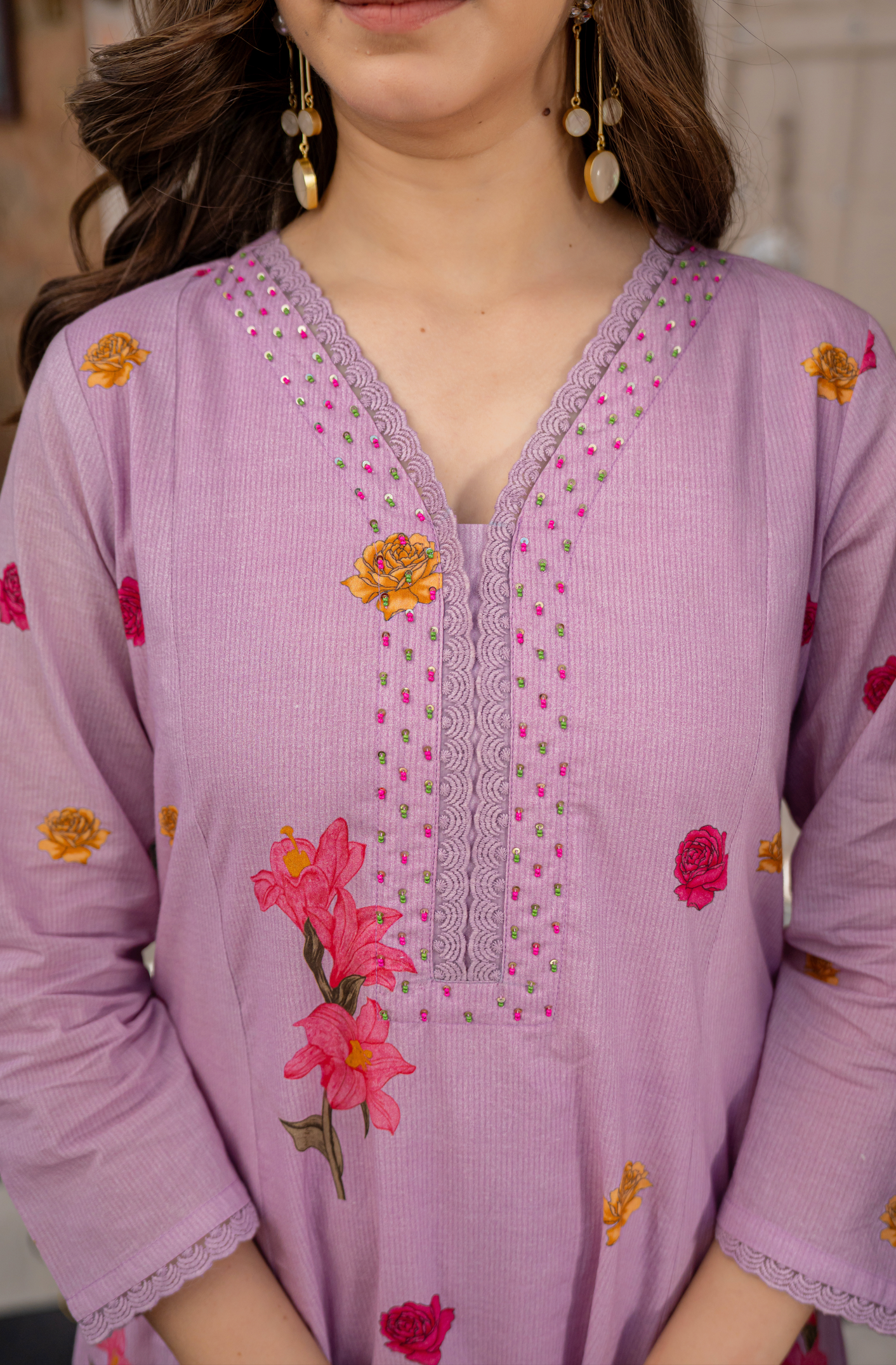 Coastal Lilac Cotton Suit Set