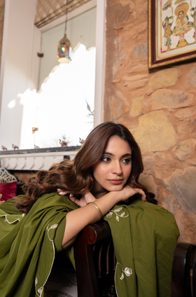 Emerald Aura Crush Cotton Suit Set