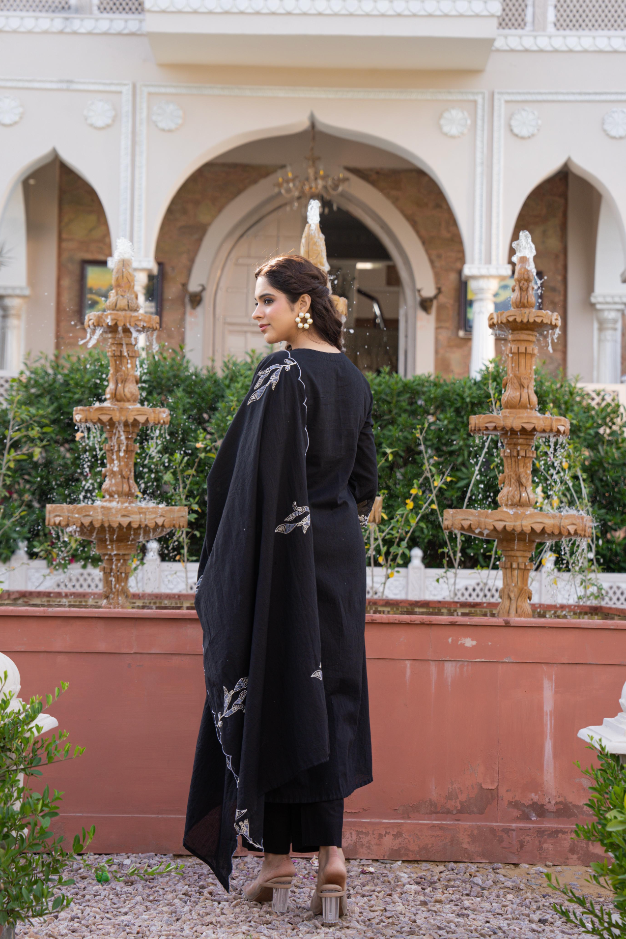Black Peony Suit Set