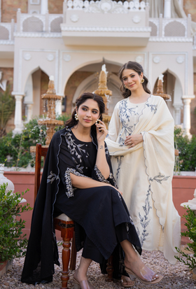 Black Peony Suit Set