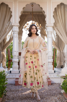 Blossom Flora Chanderi Suit Set