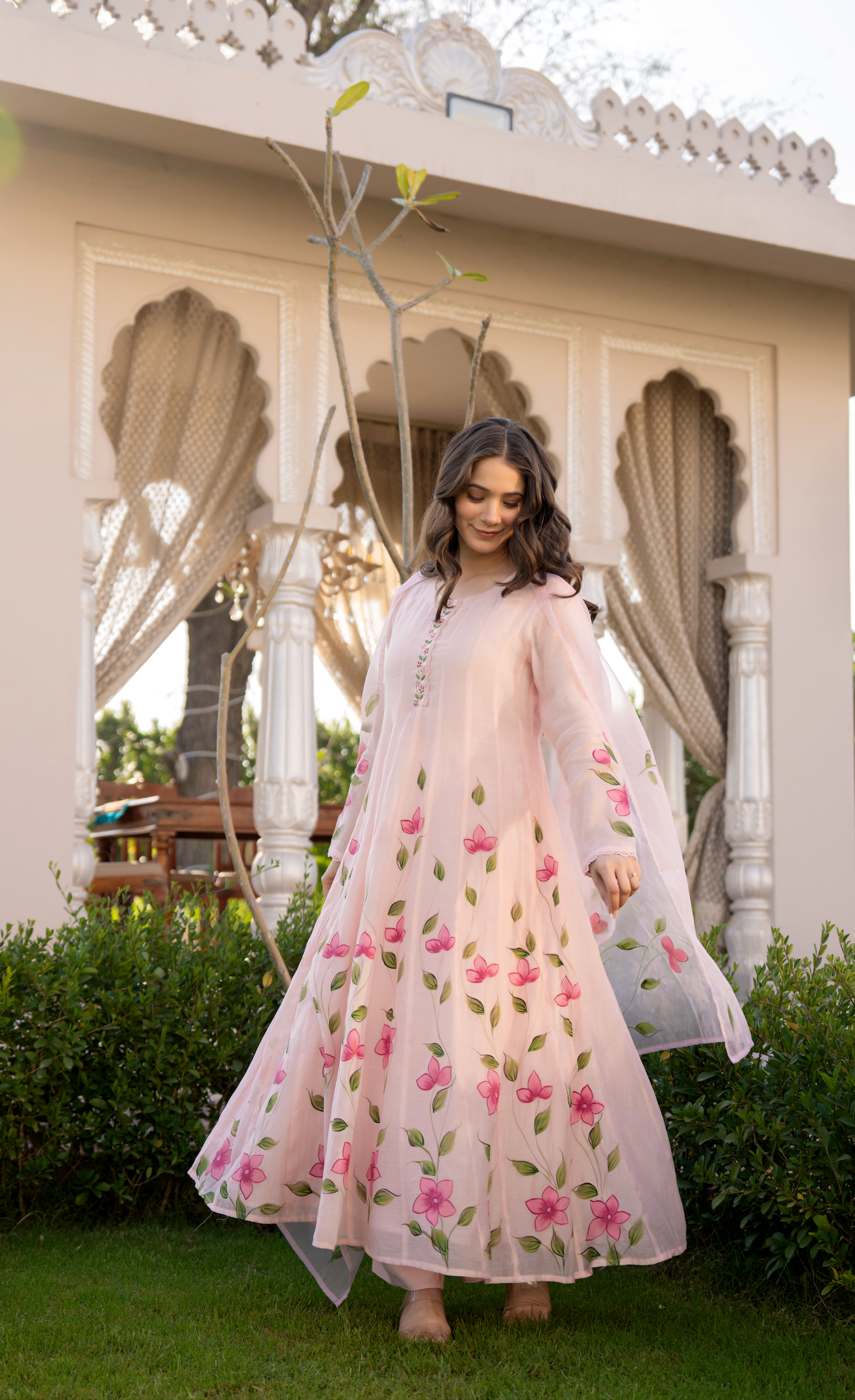 Blossom Pink Chanderi Suit Set