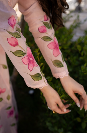 Blossom Pink Chanderi Suit Set