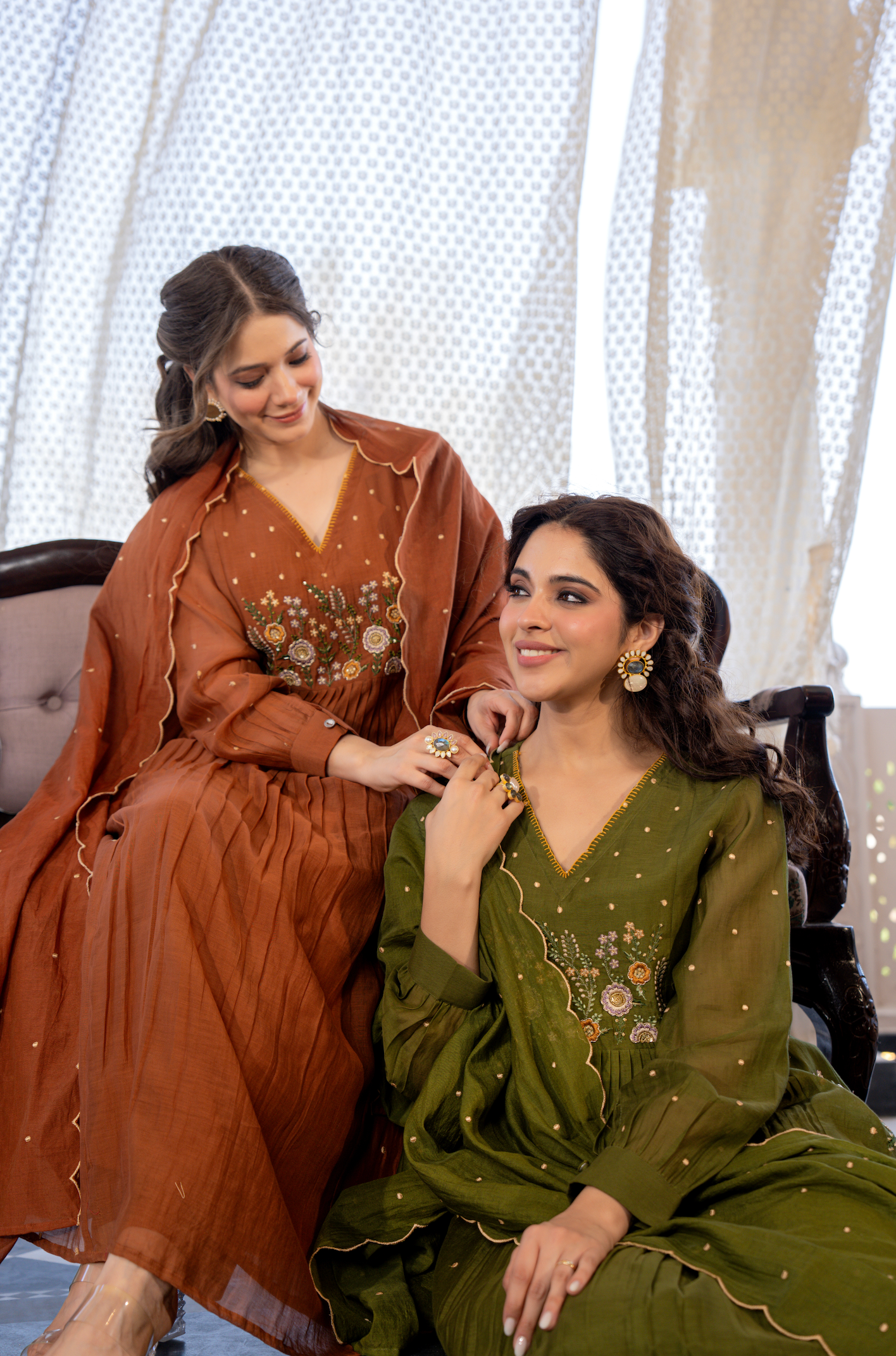 Hazel Haze Mul Chanderi Suit Set