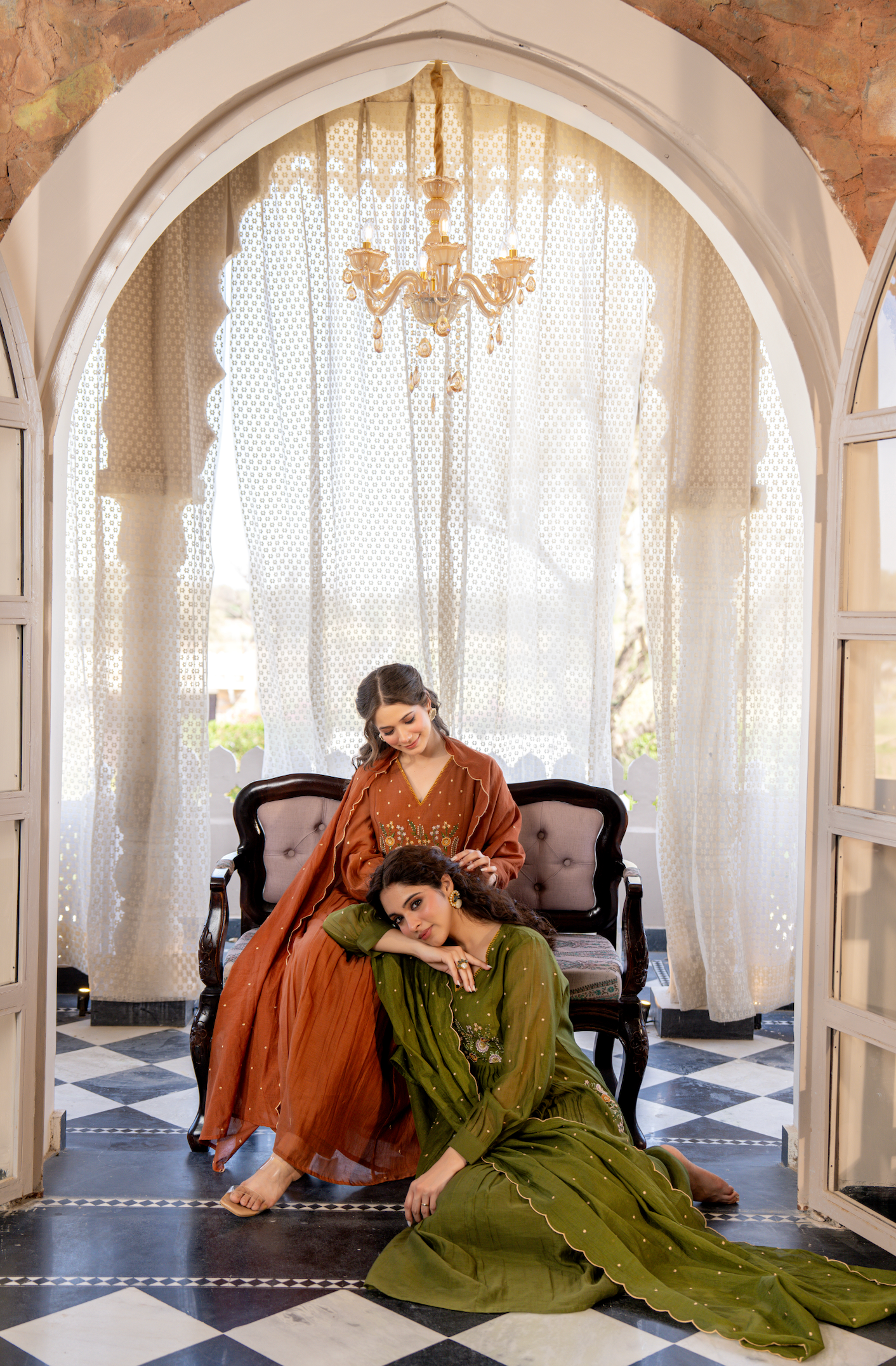 Hazel Haze Mul Chanderi Suit Set