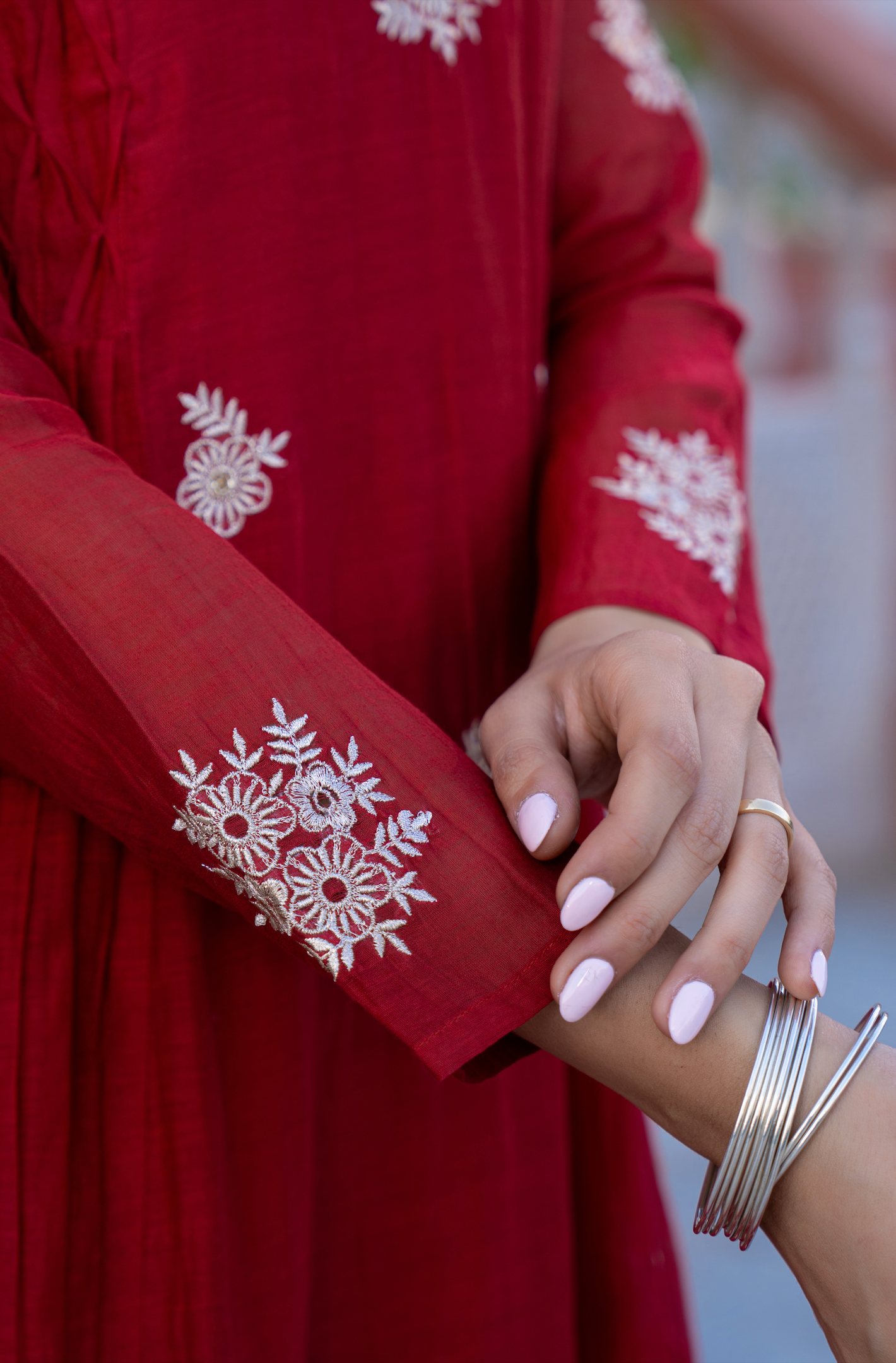 Berry Blush Chanderi Suit Set