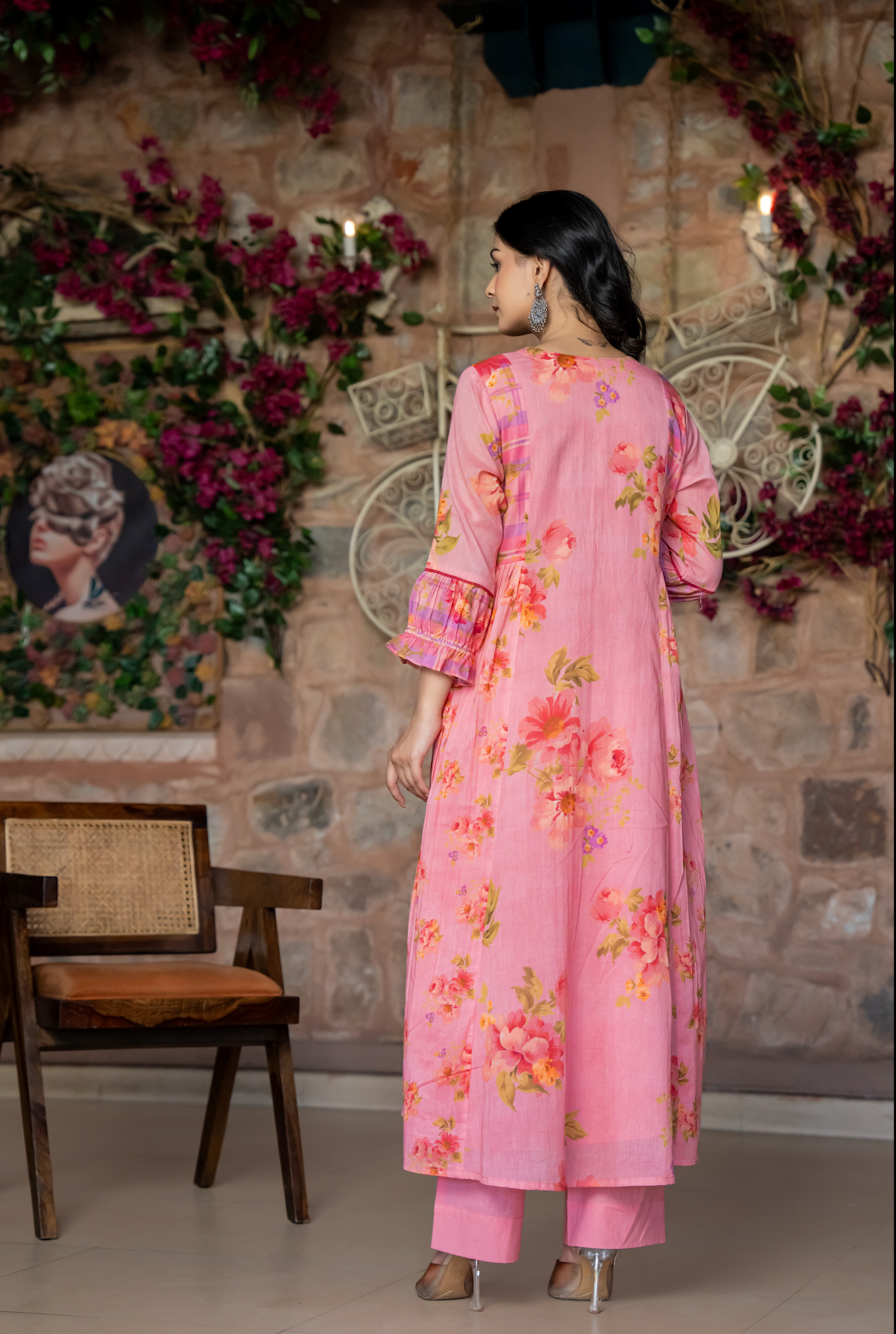 Pink Bloom Mulmul Suit Set