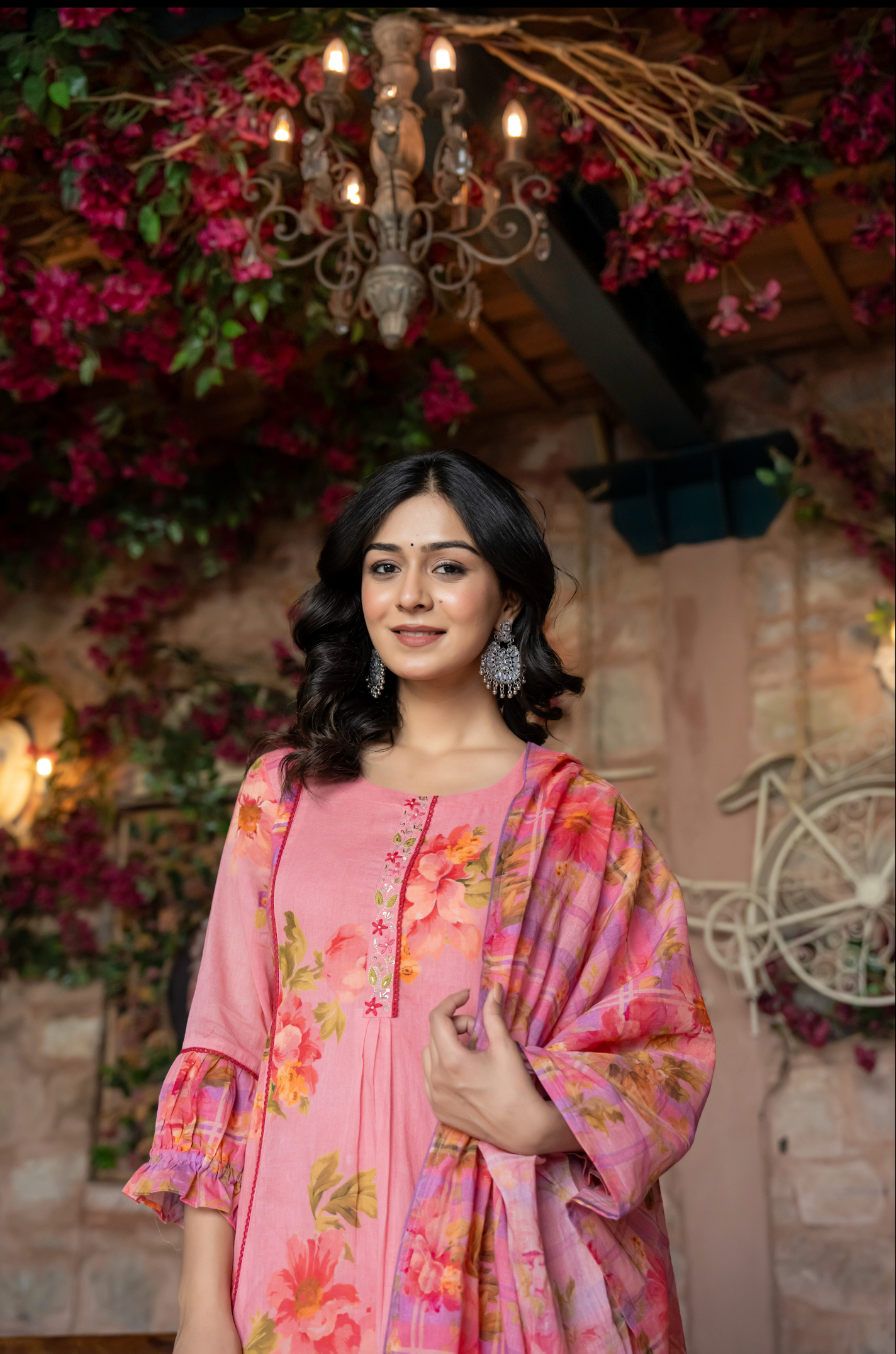 Pink Bloom Mulmul Suit Set