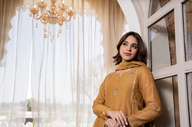 Twilight Gold Mul Chanderi Suit Set