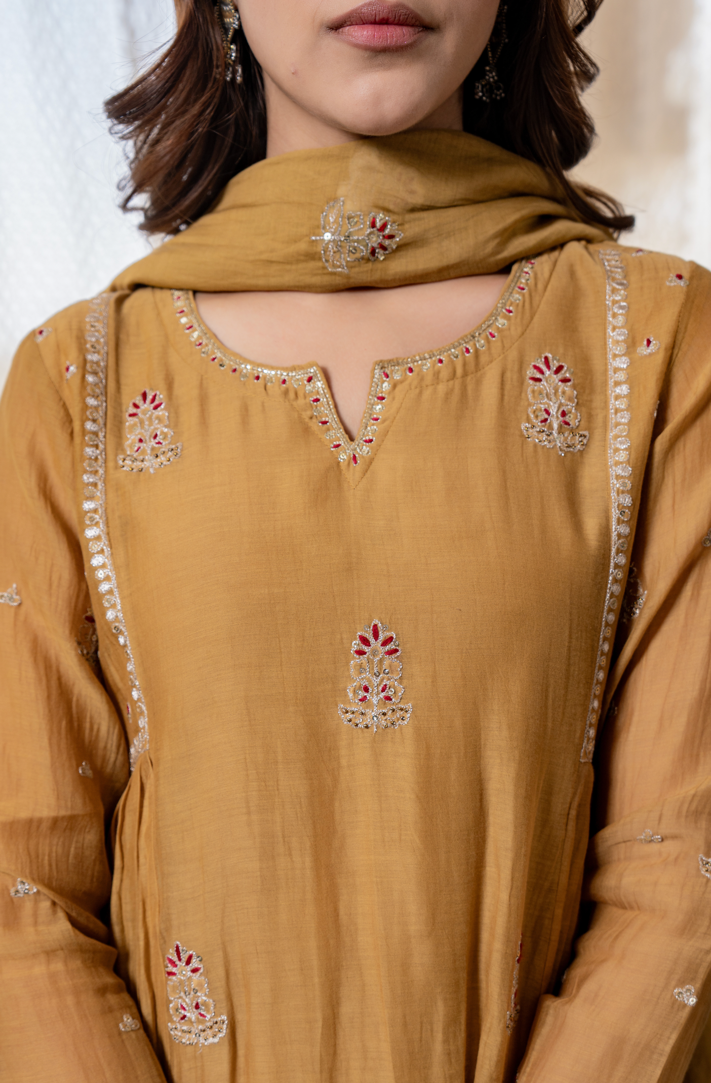 Twilight Gold Mul Chanderi Suit Set