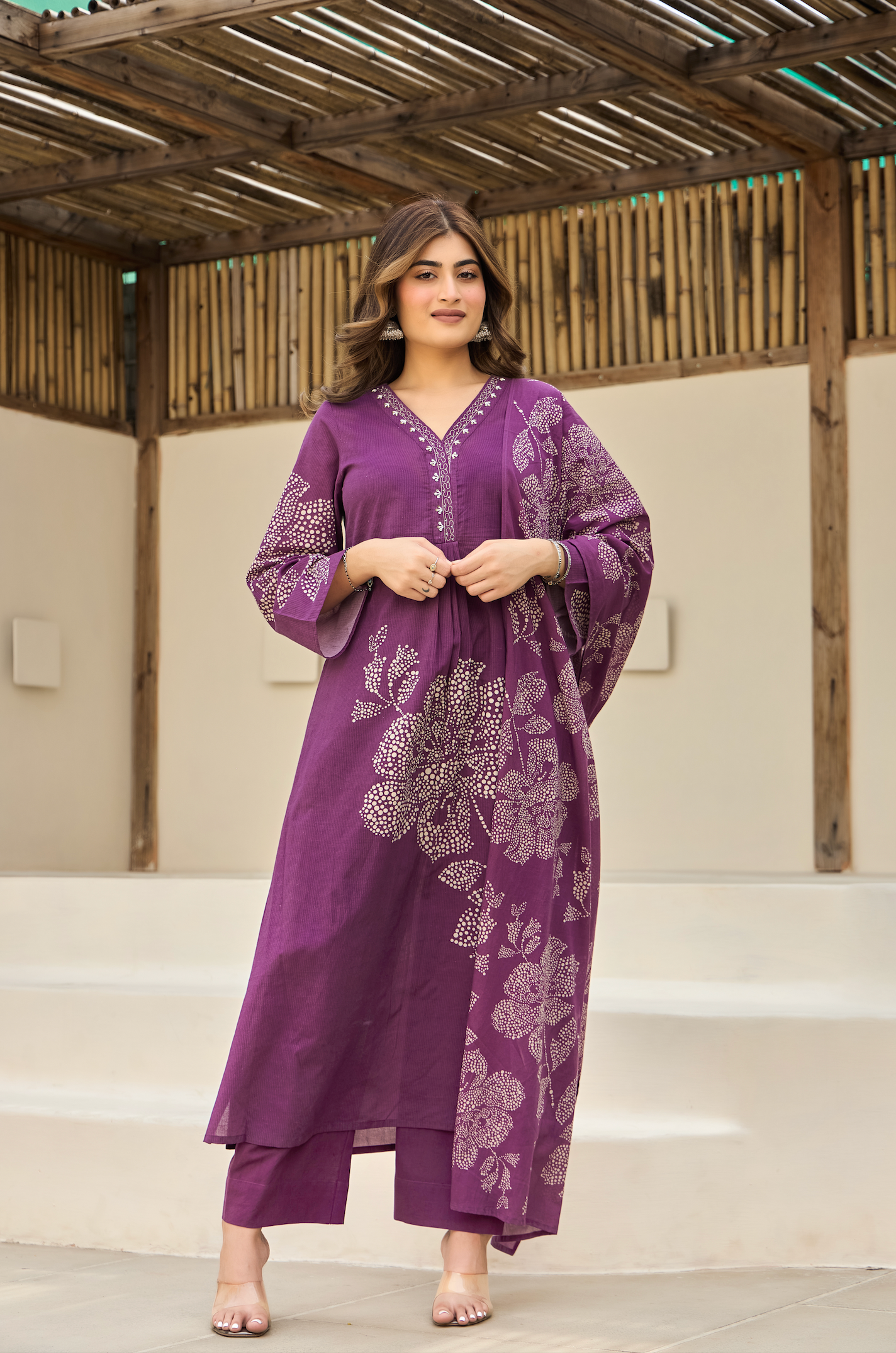 Plum Petals Suit Set