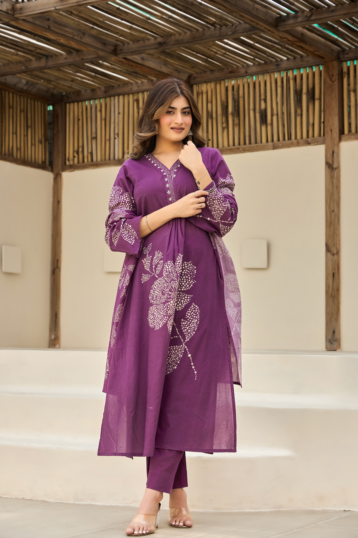 Plum Petals Suit Set