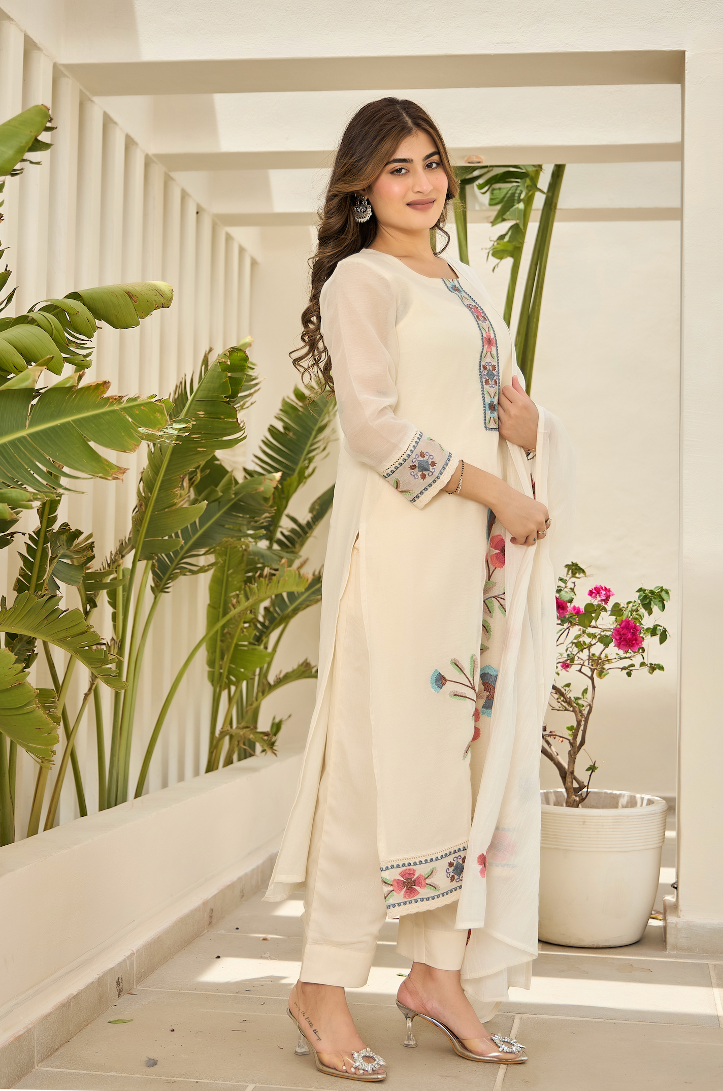Pearl Essence Mul Chanderi Suit Set
