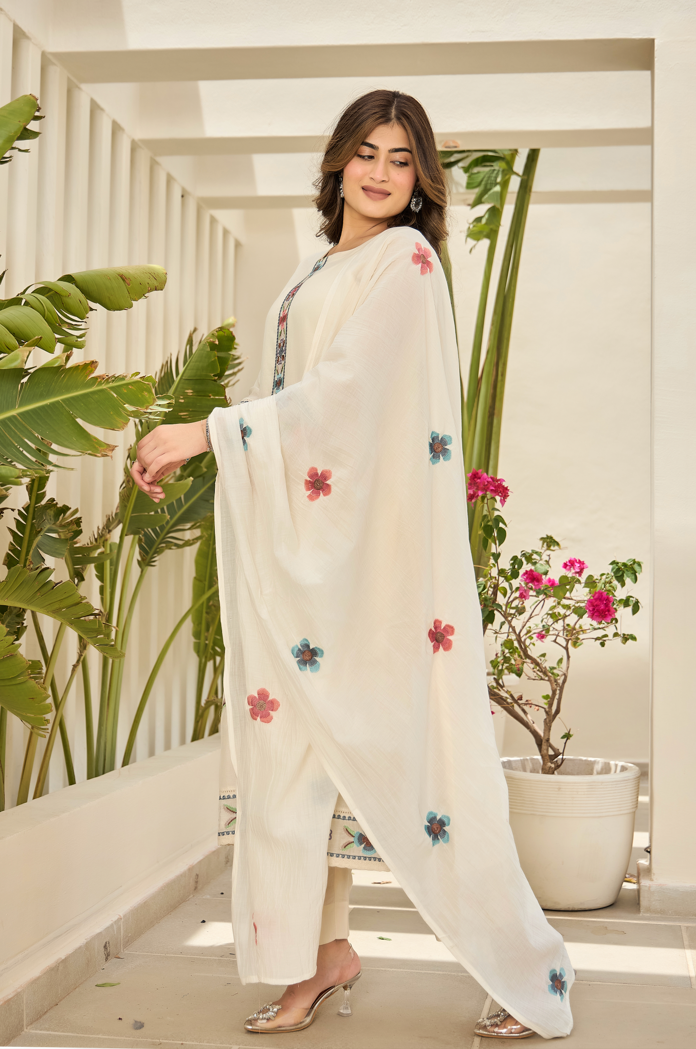 Pearl Essence Mul Chanderi Suit Set