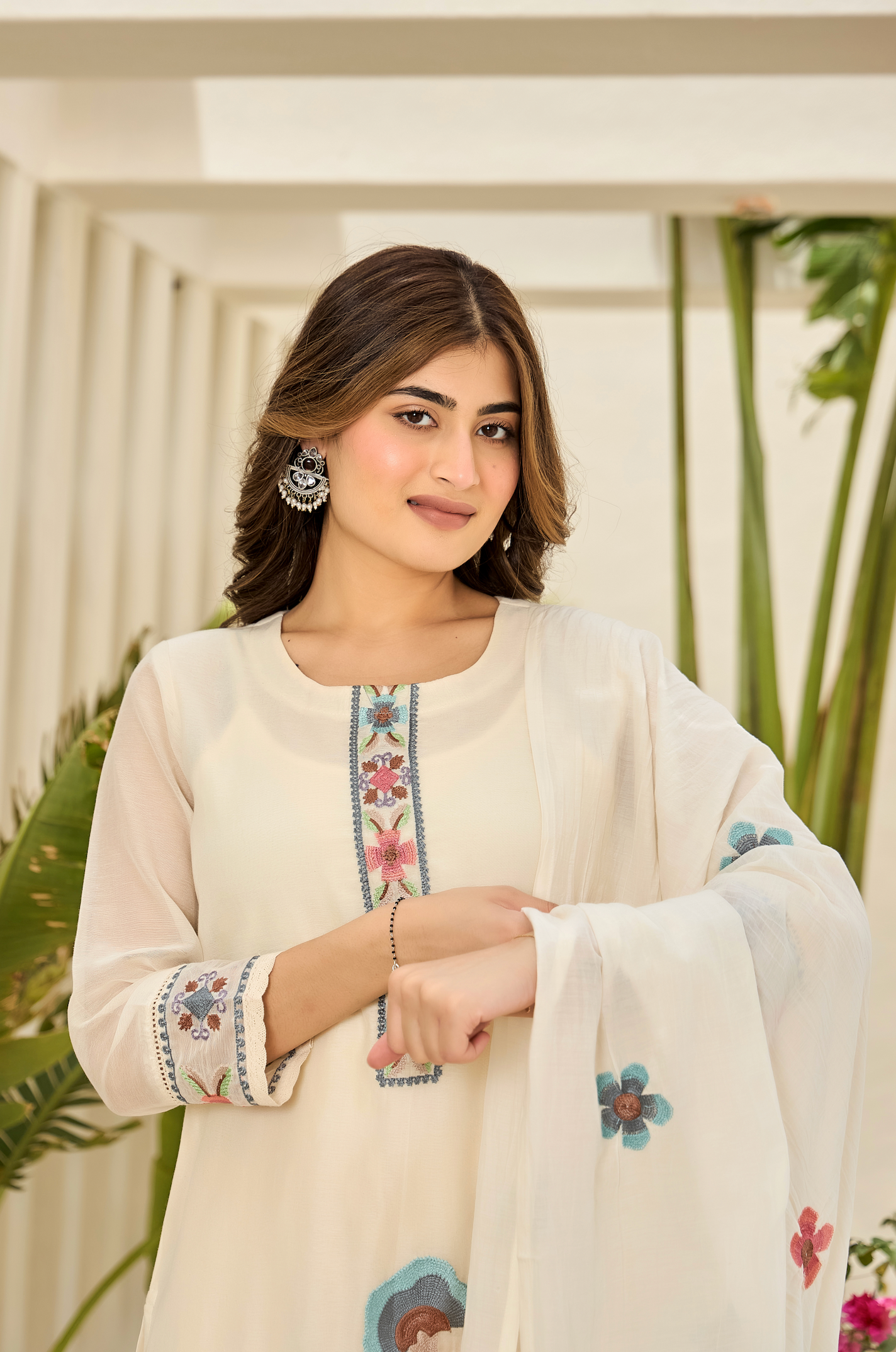 Pearl Essence Mul Chanderi Suit Set