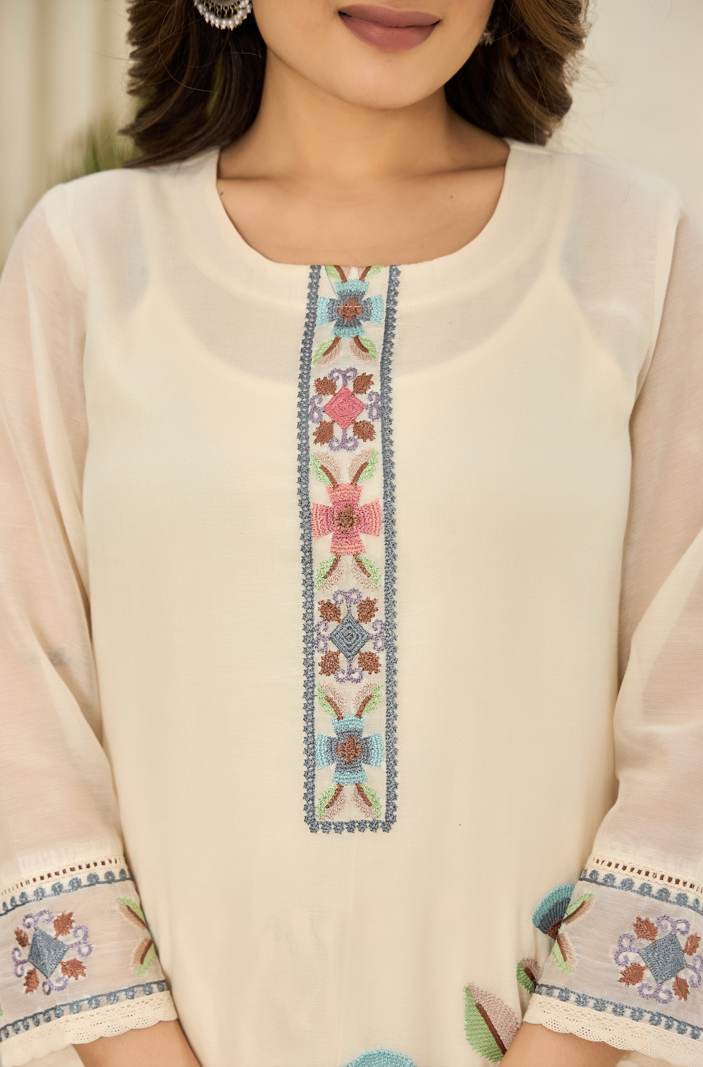 Pearl Essence Mul Chanderi Suit Set