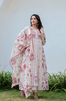 Peach Blossom Cotton Suit Set