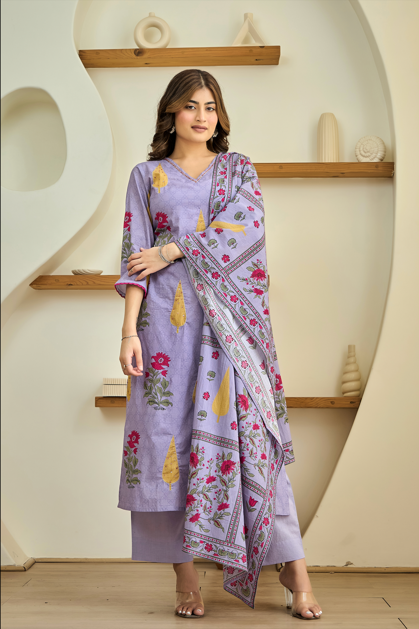 Plum Glow Cotton Suit Set