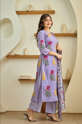 Plum Glow Cotton Suit Set