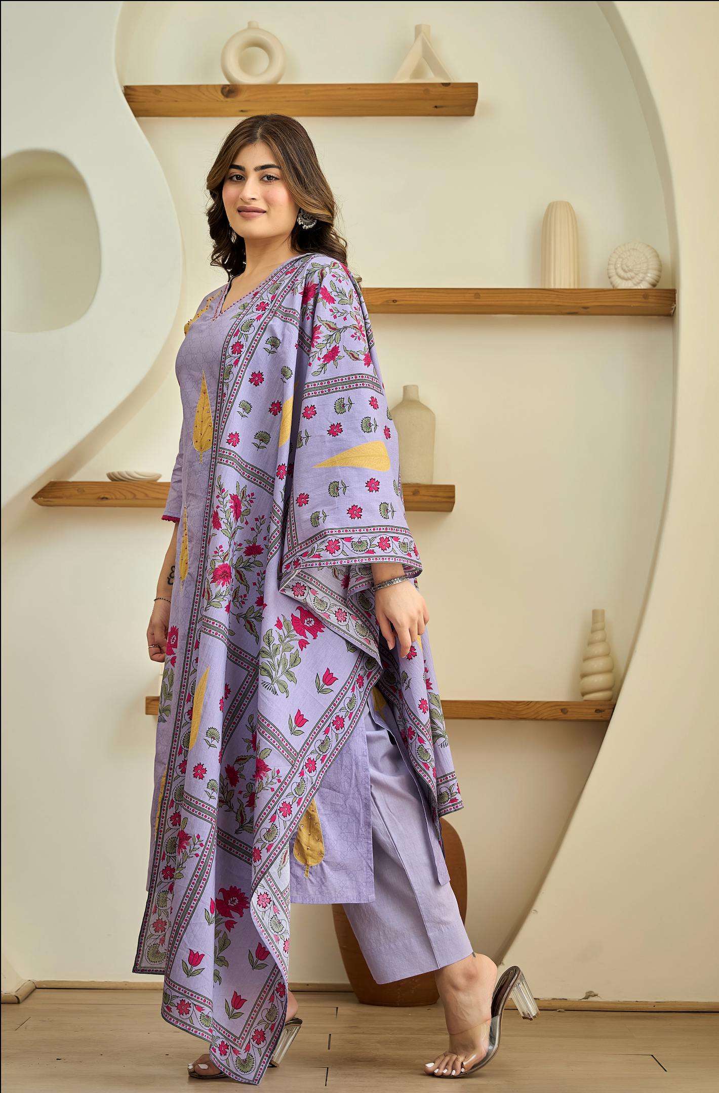 Plum Glow Cotton Suit Set