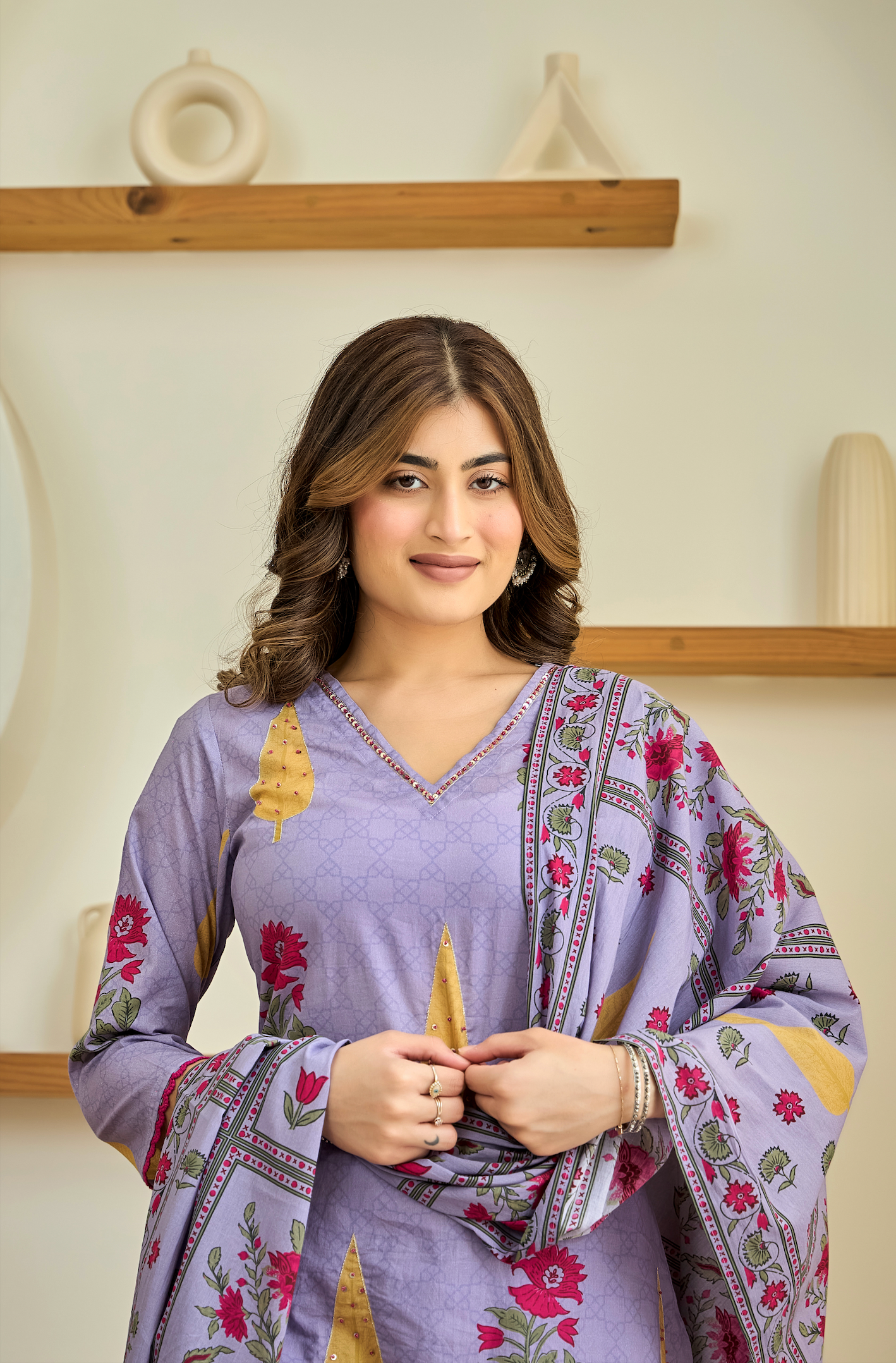 Plum Glow Cotton Suit Set