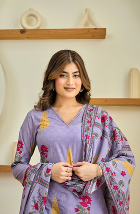 Plum Glow Cotton Suit Set