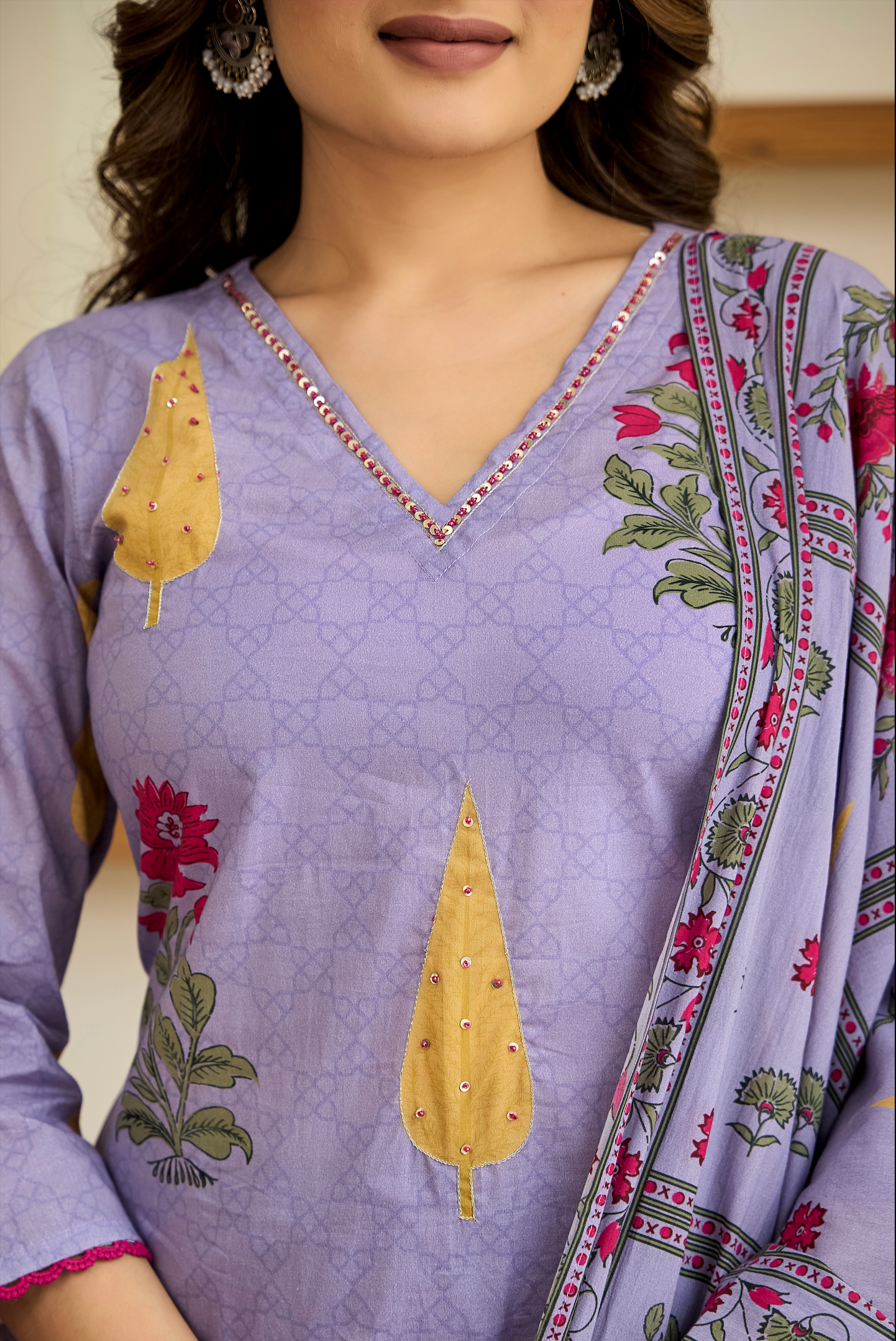 Plum Glow Cotton Suit Set