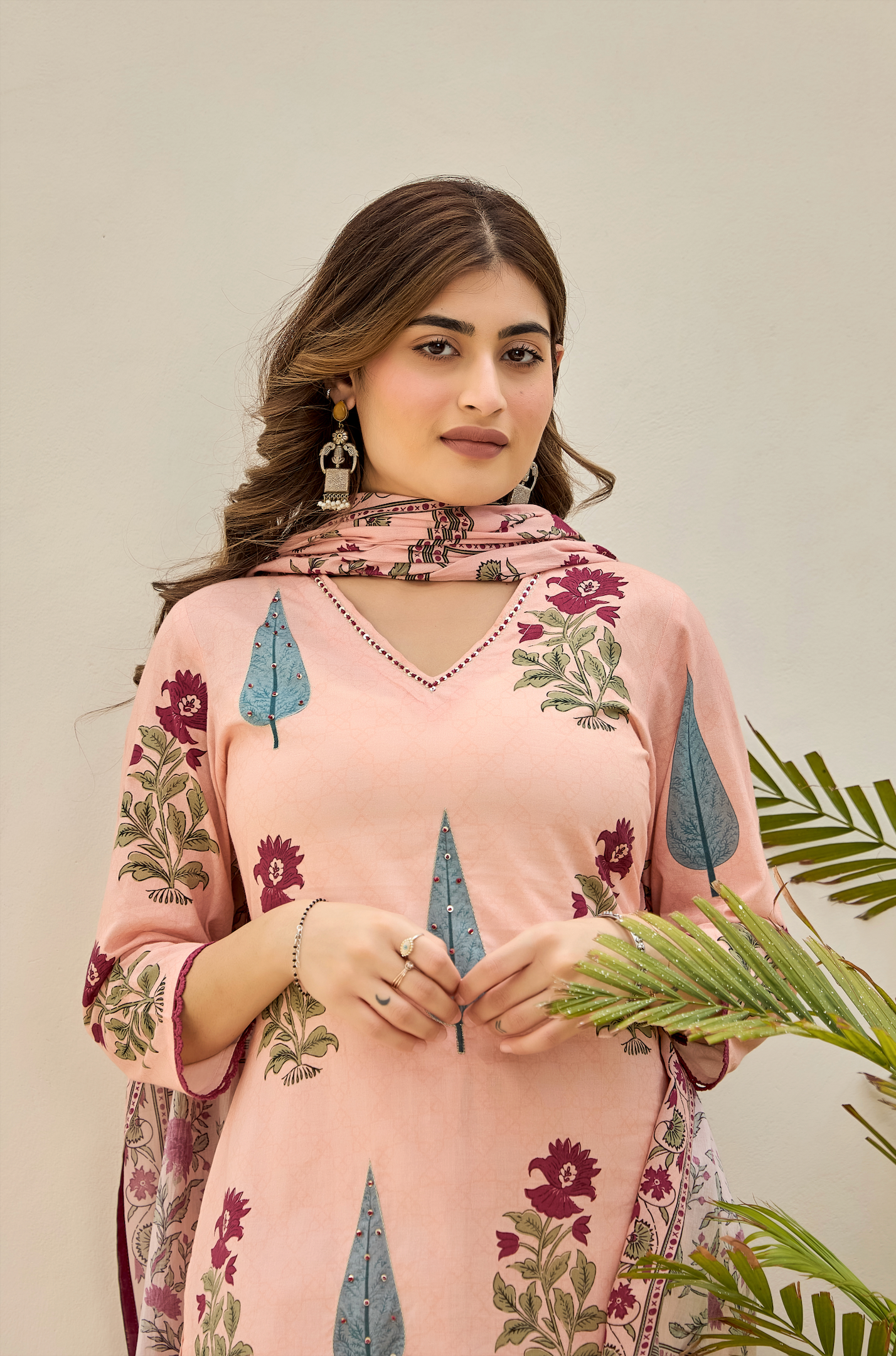 Rustic Peach Cotton Suit Set