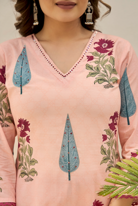 Rustic Peach Cotton Suit Set