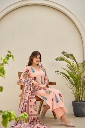 Rustic Peach Cotton Suit Set