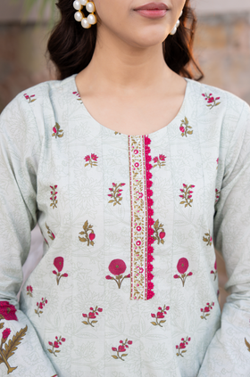 Blue Serenity Cotton Anarkali Suit Set