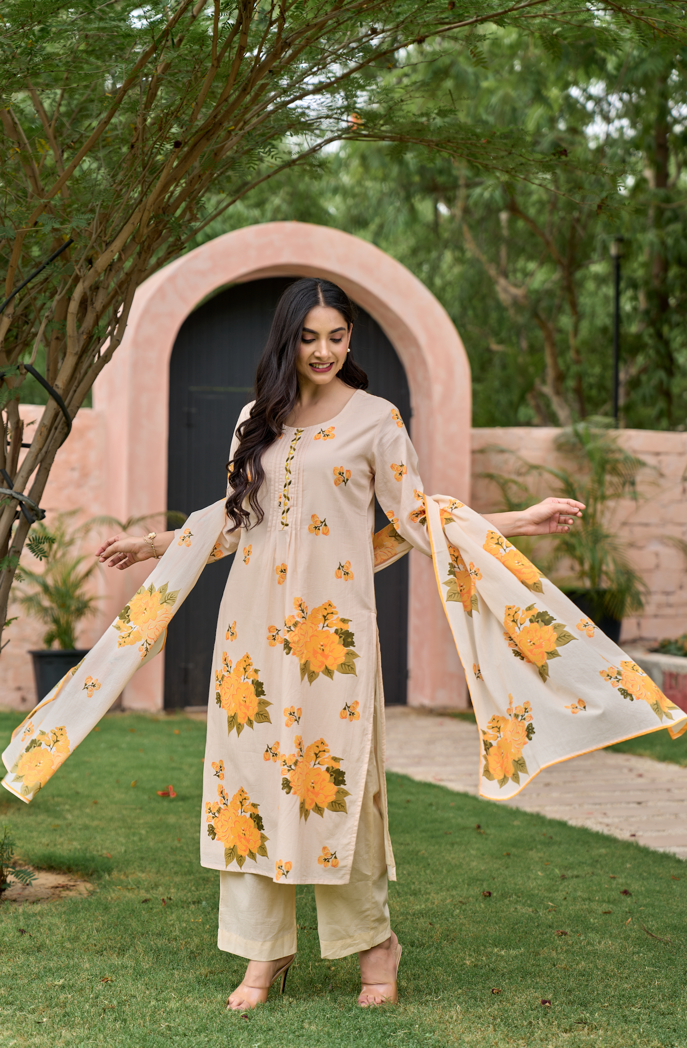 Sunlit Peach Suit Set
